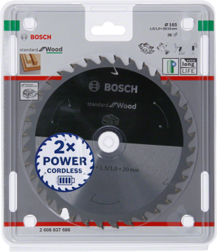 shumee ŽAGA ZA LES BOSCH STANDARD ACCU 165x20x36z