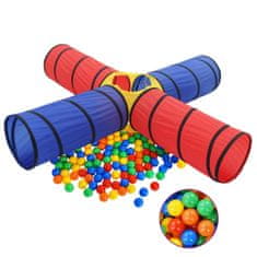 Greatstore Otroški tunel za igranje z 250 žogicami pisane barve