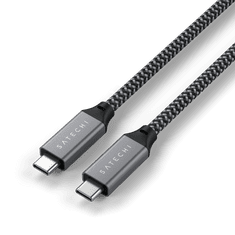 Satechi kabel, pleten, USB-C, 40Gb/s, 80 cm, siv