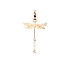Vuch Očarljiv bronast obesek Dragonfly Rose Gold Bacco