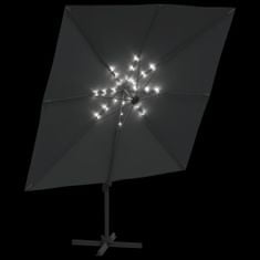 Greatstore LED vrtni senčnik antracit 400×300 cm