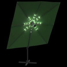 Greatstore LED vrtni senčnik zelen 400×300 cm