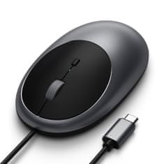 Satechi C1 miška, žična, USB-C, siva