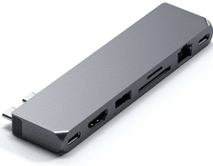 Satechi USB4 Multiport Adapter priključna postaja, 1xHDMI, USB-C PD, RJ-45, 2x USB-A, 1x USB-A, Micro/SD, 3.5mm audio, siva