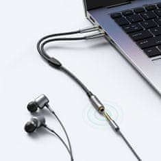Ugreen AUX kabel razdelilnik 3,5 mm ženski za slušalke in mikrofon moški 20 cm črn