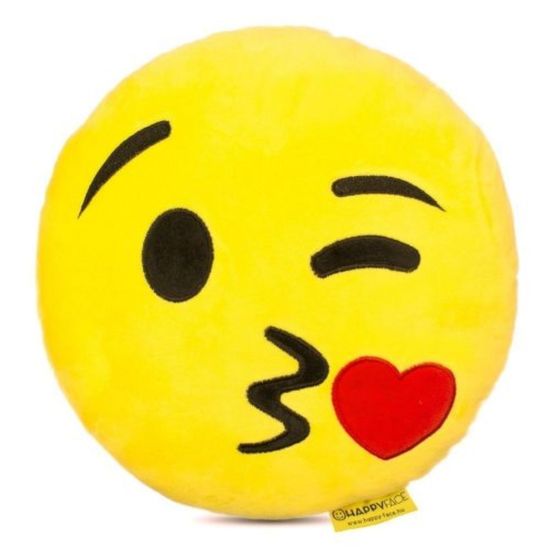 HappyFace Kakovostna plišasta blazina emoji smile poljubček 32cm