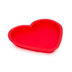 Delight Silikonski pekač v obliki srca 285 x 260 x 34 mm rdeč