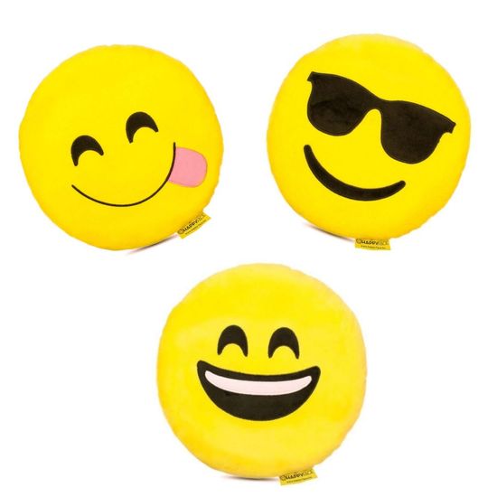 HappyFace Set 3 kakovostnih emoji plišastih vzglavnikov smiles 32cm