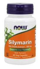 NOW Foods Silimarin s kurkumo (izvleček mlečnega badlja), 150 mg, 60 zeliščnih kapsul