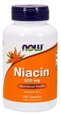 NOW Foods Niacin (vitamin B3), 500 mg, 100 kapsul