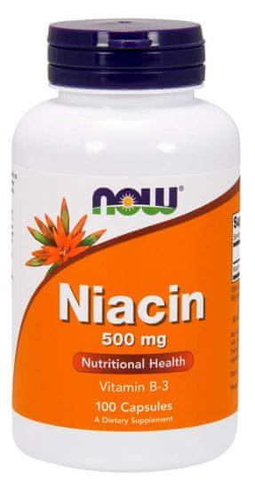 NOW Foods Niacin (vitamin B3), 500 mg, 100 kapsul