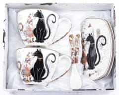 ZAKLADNICA DOBRIH I. Komplet za kavo iz porcelana z dekorjem Mačke