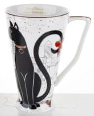 ZAKLADNICA DOBRIH I. Lonček- iz porcelana z dekorjem Mačke