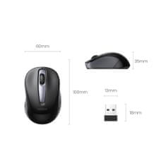 Ugreen MU003 USB brezžična miška, črna