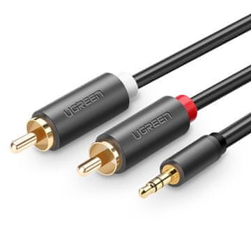 Ugreen AV102 avdio kabel 3.5mm mini jack / 2RCA 1.5m, črna
