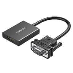 Ugreen CM513 adapter VGA / HDMI 0.15m, črna