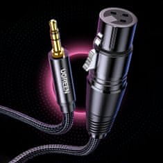 Ugreen AV182 avdio kabel 3.5mm mini jack / XLR 1m, črna