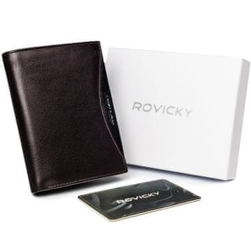 Rovicky Velika, originalna moška denarnica iz naravnega zrnatega usnja, RFID