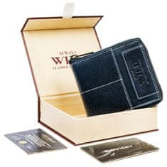 Always Wild Usnjena moška kvadratna denarnica z retro zadrgo, RFID