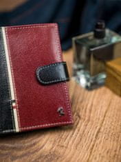 Rovicky Barvita vertikalna moška denarnica z zaponko, RFID naravno usnje