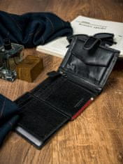 Rovicky Barvita vertikalna moška denarnica z zaponko, RFID naravno usnje