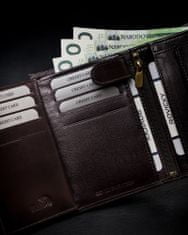 Rovicky Bogato opremljena moška denarnica iz naravnega RFID grain usnja