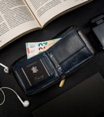 Always Wild Usnjena moška kvadratna denarnica z retro zadrgo, RFID