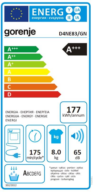 Gorenje D4NE83/GN suilni stroj s toplotno ?rpalko