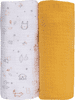 BUBABA Muslin plenice 2pcs rumene