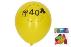 Napihljiv balon 30 cm - komplet 5, s številko 40