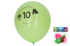 Napihljiv balon 30 cm - komplet 5, s številko 10