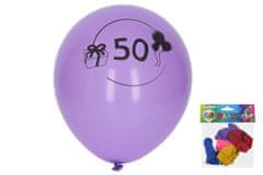 Napihljiv balon 30 cm - komplet 5, s številko 50