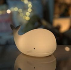 Rabbit&Friends silikonska lučka na daljinsko upravljanje, kit, bela