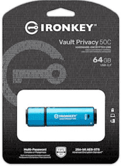 Kingston Ironkey Vault Privacy 50C USB ključ, 64GB (IKVP50C/64GB)