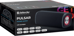 Defender Pulsar prenosni zvočnik , LED, TrueWireless, črna