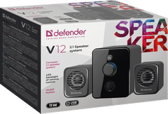 Defender V12 zvočniki 2.0, 11W, USB, Light