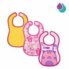 Chicco Vodoodporen počitek za brado, 3pcs, roza, 6m +