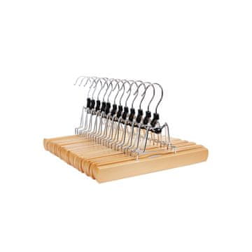 Songmics Obešalniki za hlače 12 kosov 25x17x22 cm rjavi