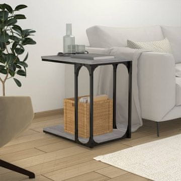 Vidaxl vidaXL Stranska mizica, siva, hrast sonoma, 50x35x52 cm