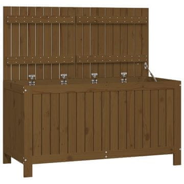 Vidaxl Vrtna škatla medeno rjava 121x55x64 cm borovina