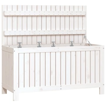 Vidaxl Vrtna škatla bela 115x49x60 cm trdna borovina