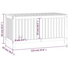 Vidaxl Vrtna škatla 121x55x64 cm trdna borovina