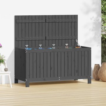 Vidaxl vidaXL Vrtna shranjevalna škatla siva 121x55x64 cm masivni borov les