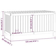 Vidaxl Vrtna škatla 121x55x64 cm trdna borovina