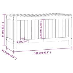 Vidaxl Vrtna škatla za shranjevanje črna 108x42,5x54 cm trdna borovina