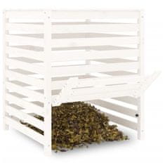 Vidaxl Kompostnik bel 82,5x82,5x99,5 cm trdna borovina