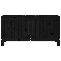 Vidaxl Vrtna škatla za shranjevanje črna 108x42,5x54 cm trdna borovina