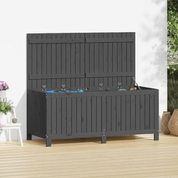 Vidaxl vidaXL Vrtna shranjevalna škatla siva 147x68x64 cm masivni borov les