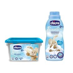 Chicco Kapsule za pralni gel Sensitive 16 kosov + Avivaž konc. Sladki prah 750 ml