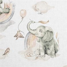 NEW BABY Vzglavnik za nego v obliki črke C Elephants bela-siva